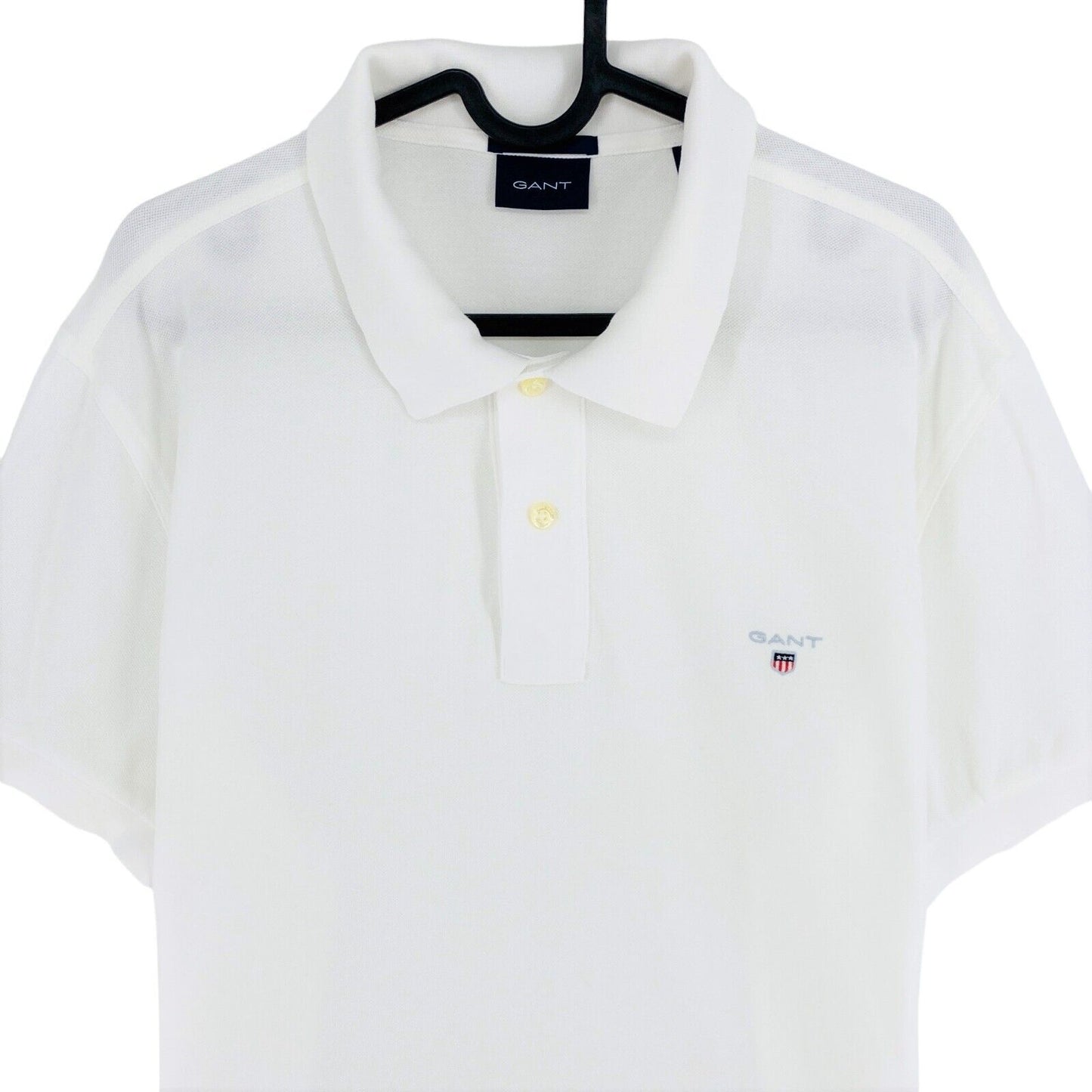 GANT White Original Slim Fit Pique Rugger Polo Shirt Size XS