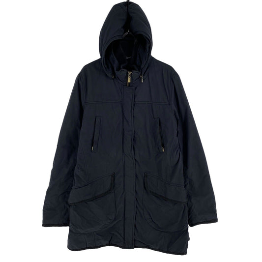 TOMY HILFIGER Black Cotton Blend Hooded Parka Jacket Coat Size L