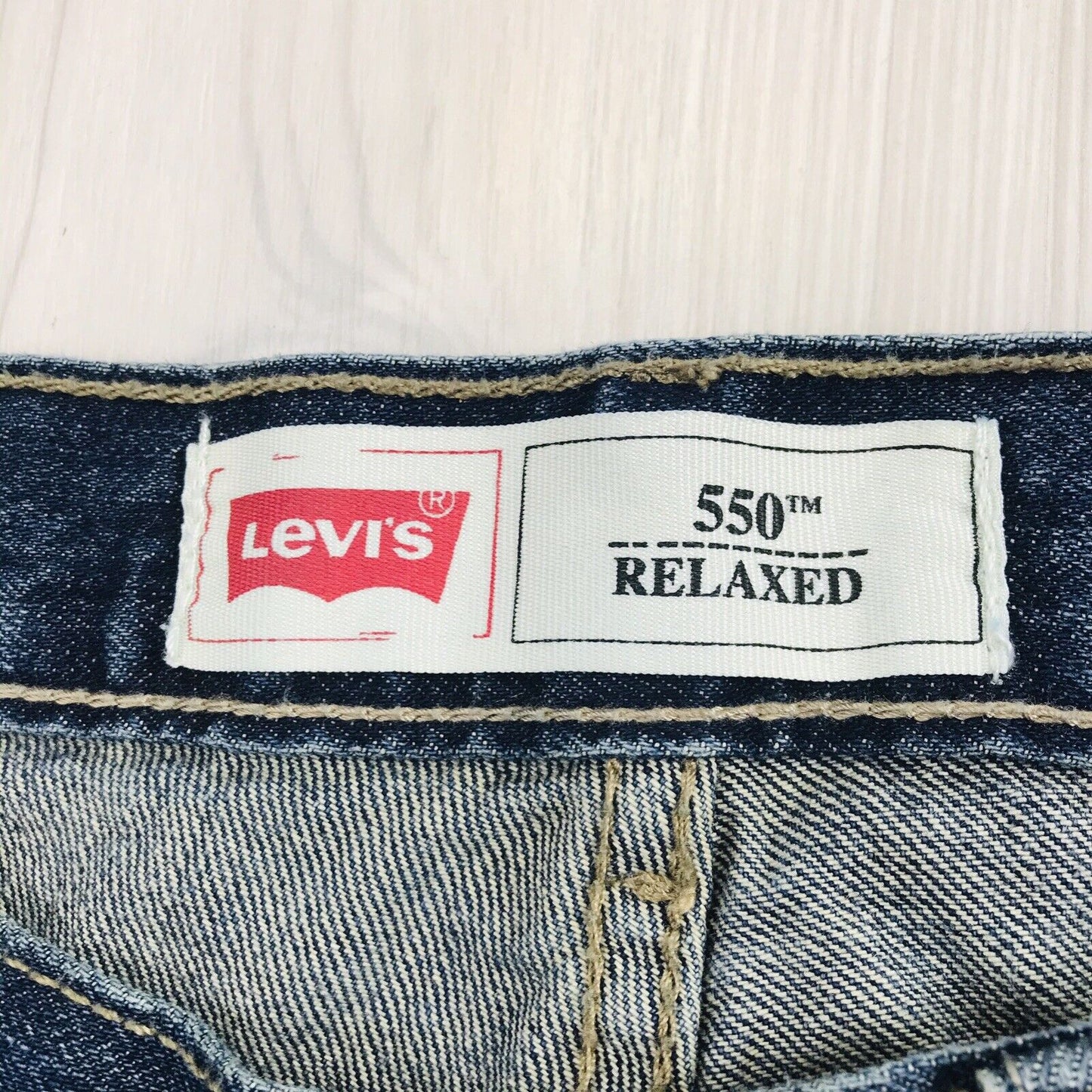 Vintage Levi's 550 Jungen Dunkelblau Entspannte Straight Fit Jeans 12 H / W32 L27