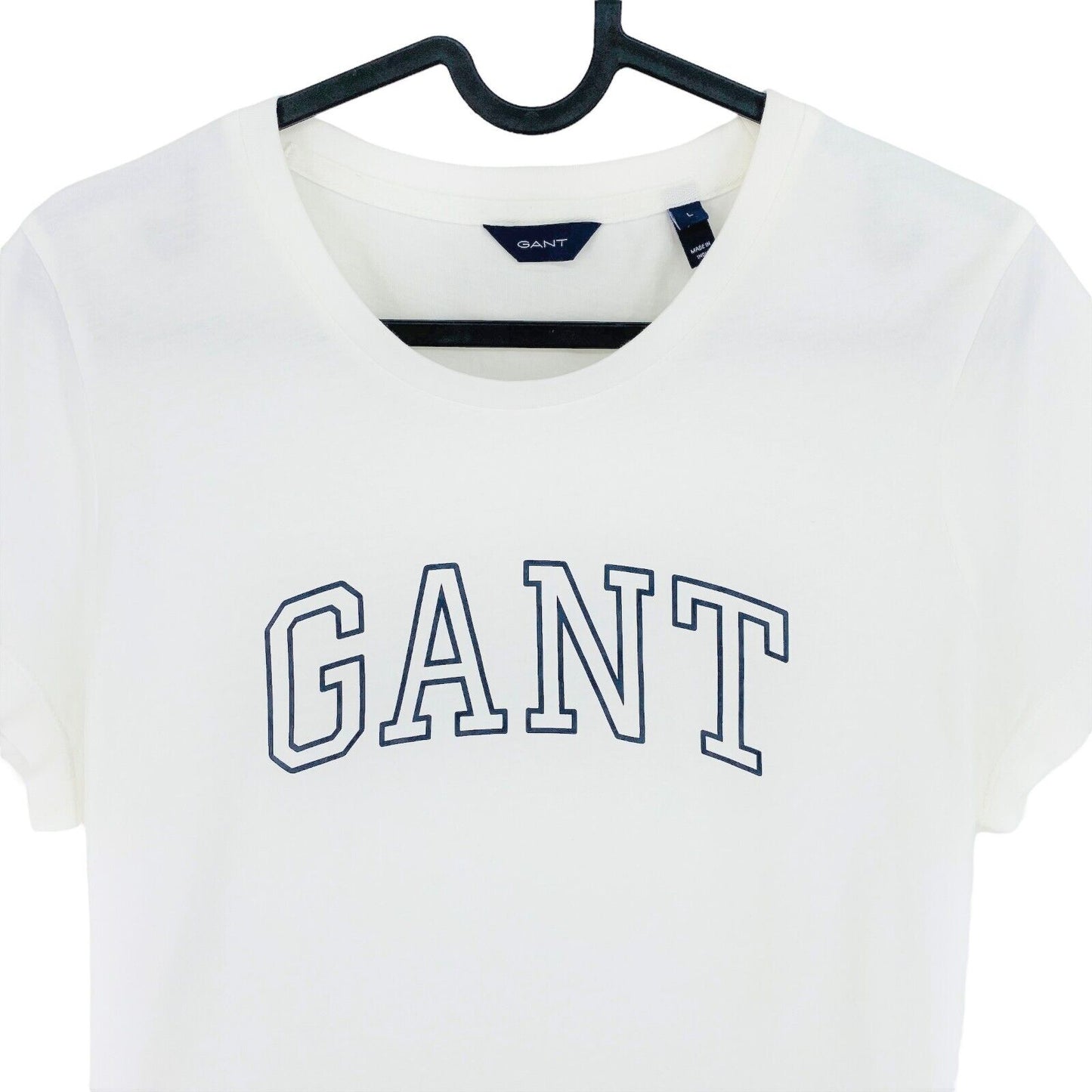 GANT White Arch Outline Crew Neck T Shirt Size L