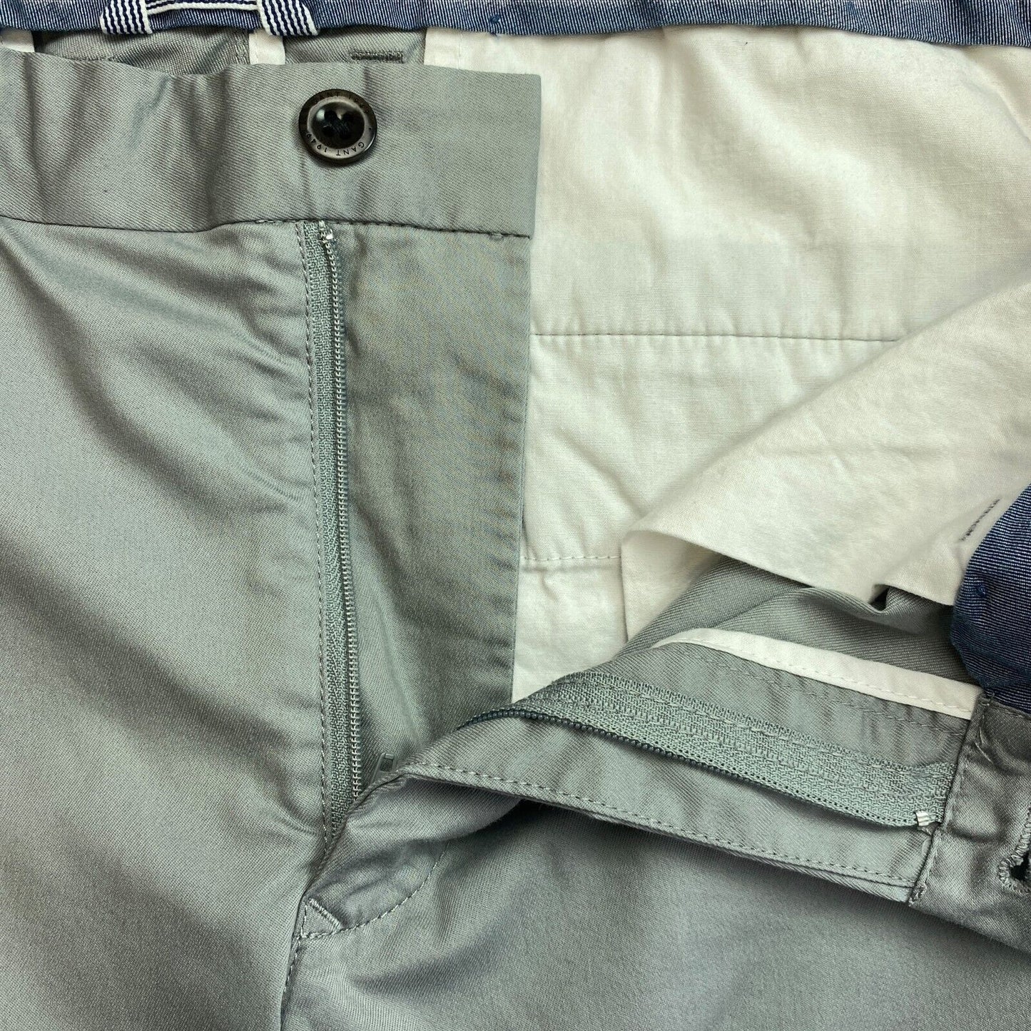 GANT Grey Halden Slim Chino Pants Trousers W35 L32