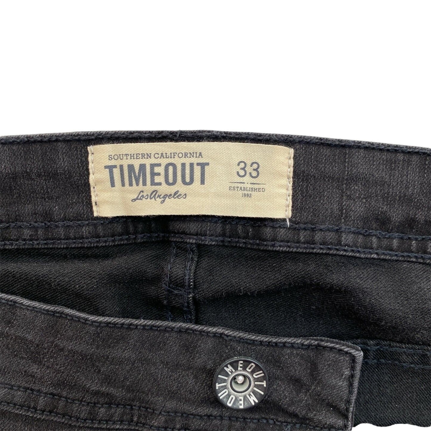 TIMEOUT Dark Grey Slim Fit Mateo Tapered Legs Jeans Size W32 W33 L34