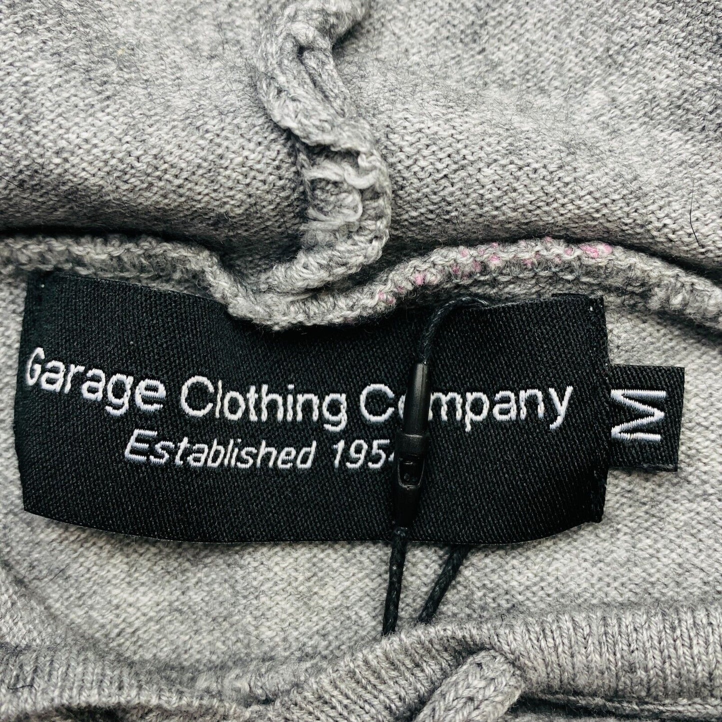 Garage Clothing Company Grey Cotton Blend Hooded Jumper Pullover Size M