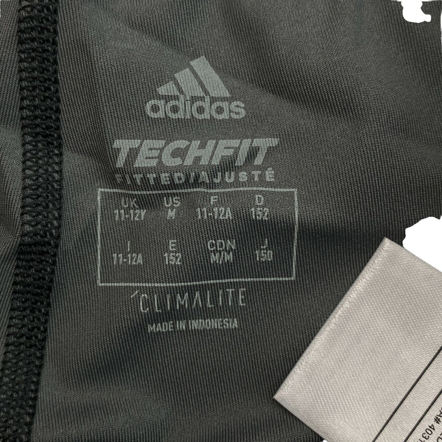 Adidas Climalite Boys Dark Grey Tech Fit Compression Shorts Size 11 -12 Years