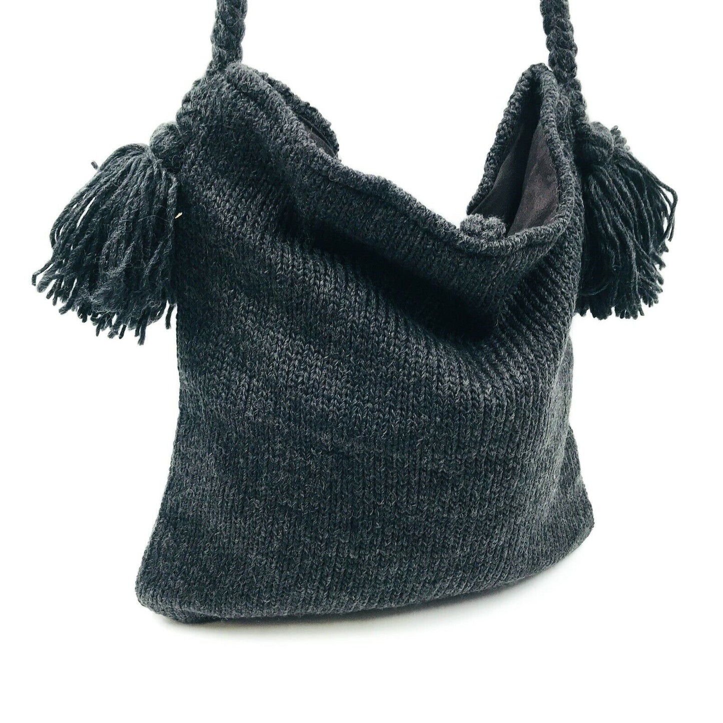 Etam Grey Knitted Shoulder Bag