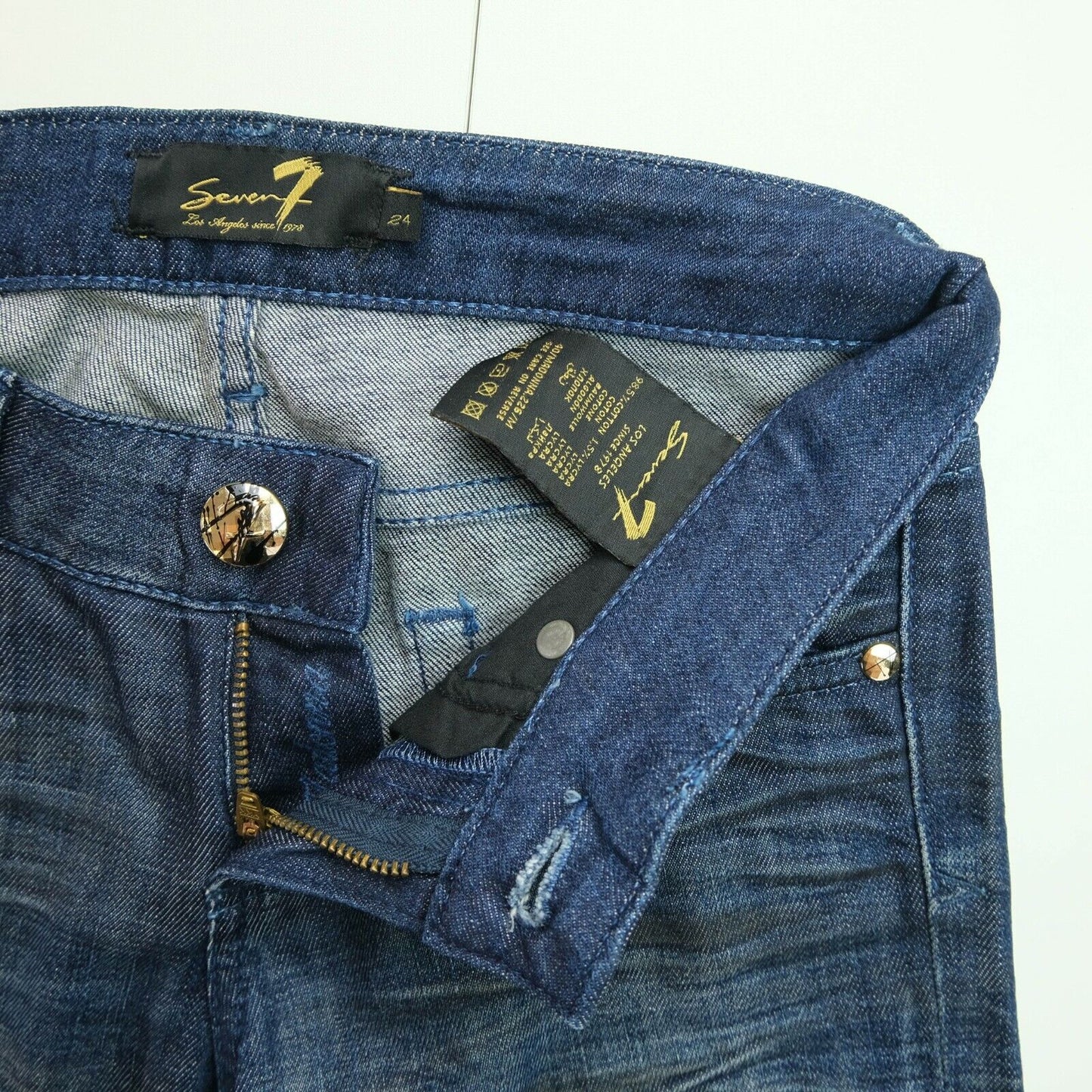 Jean en denim bleu marine Seven7 Taille 24