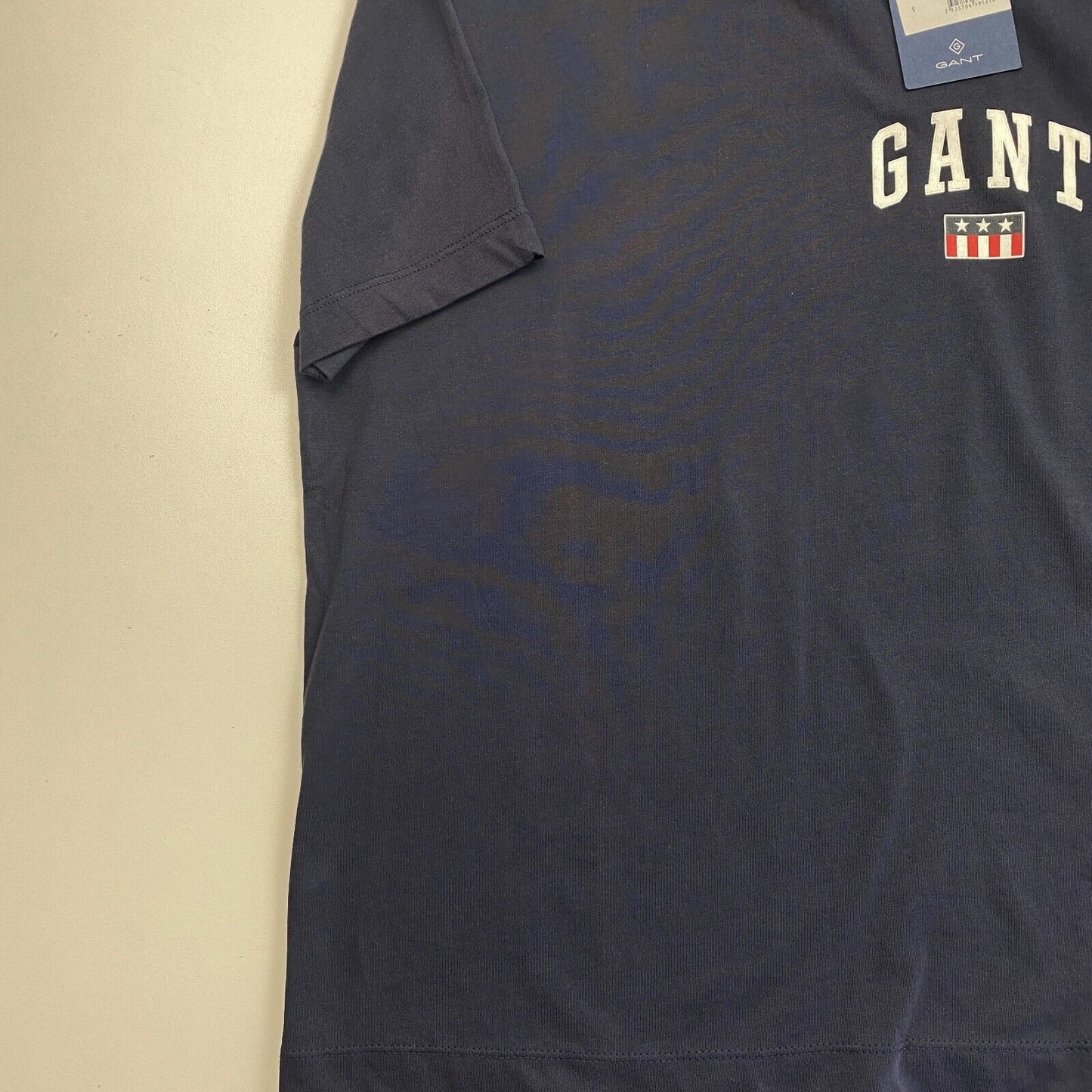 GANT Women Navy Blue Tag SS Crew Neck T Shirt Size S