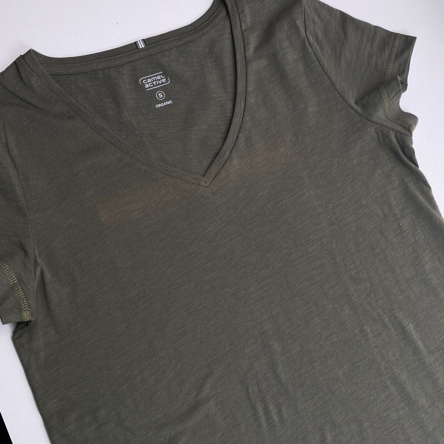 CAMEL ACTIVE Dark Green V Neck SS T Shirt Top Size S