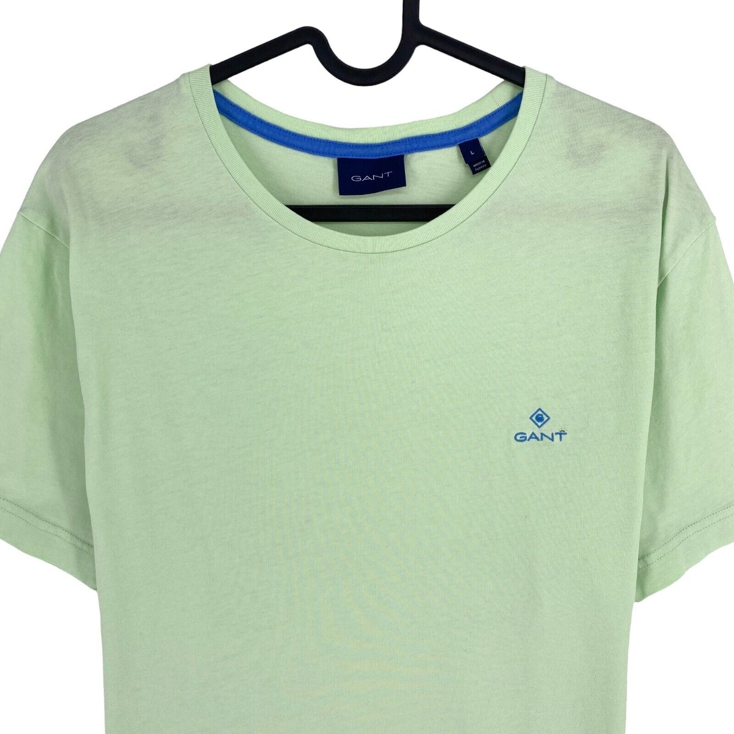 GANT Men Light Green Contrast Logo Crew Neck Short Sleeves T Shirt Size L