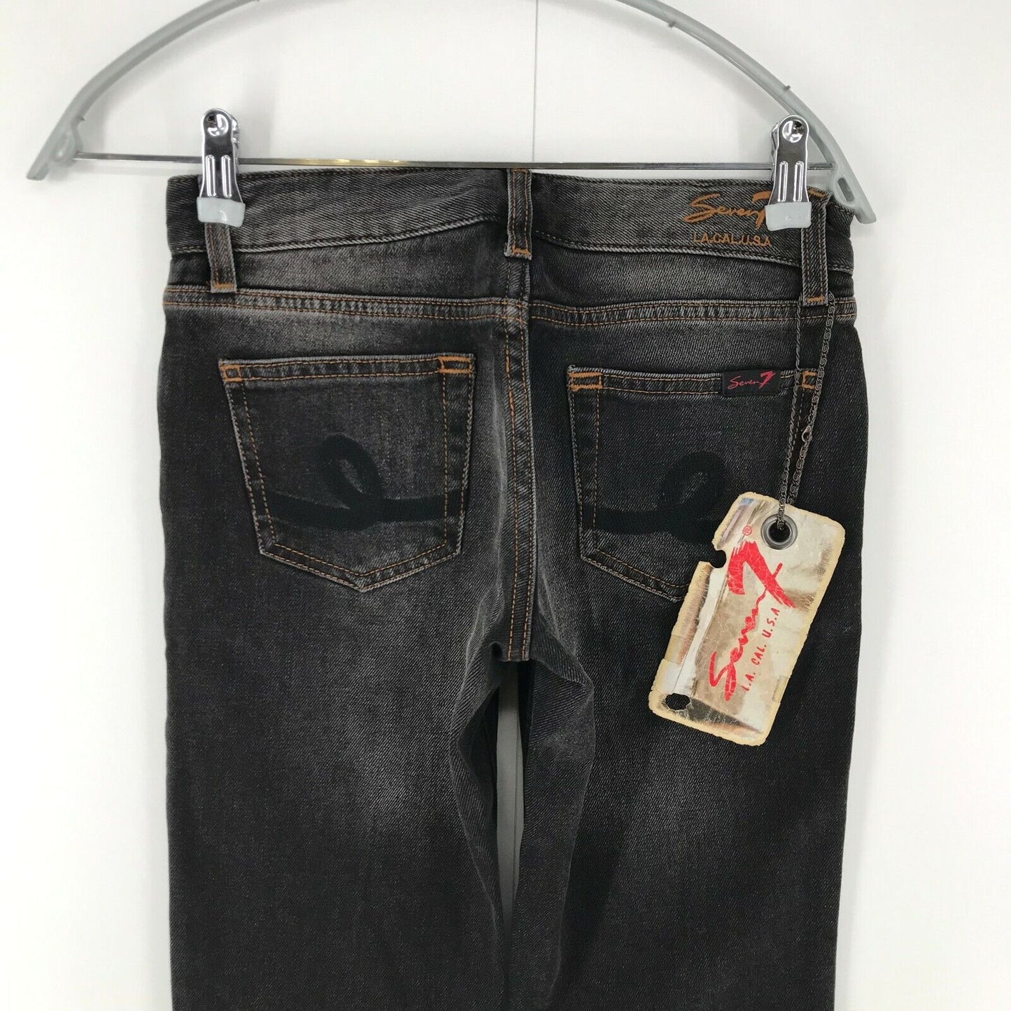 Seven7 Damen Jeans Slim Straight Fit Dunkelgrau W24