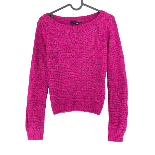 TALLY WEIJL Dark Pink Crew Neck Sweater Jumper Size 2XS XS