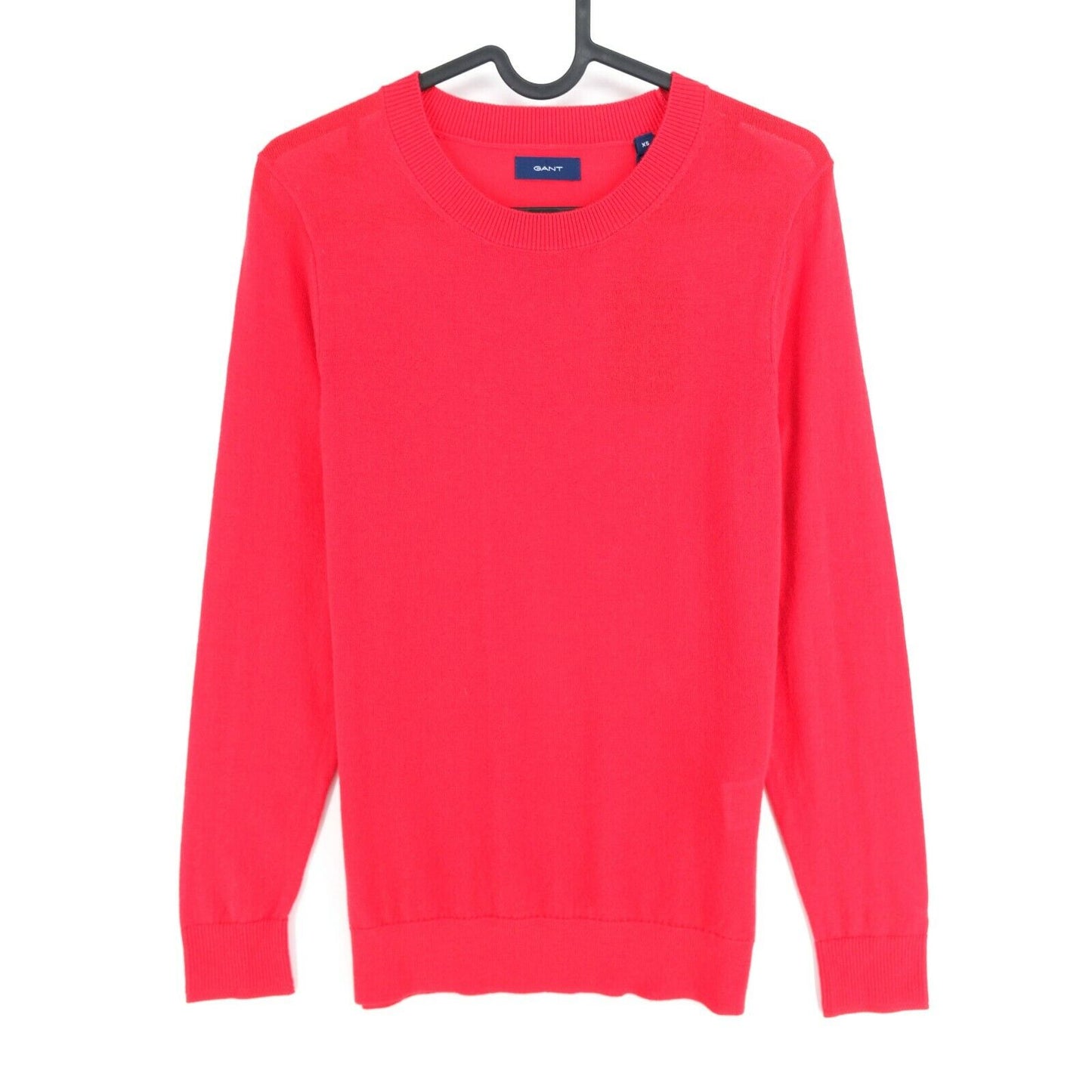 GANT Roter Pullover mit Rundhalsausschnitt, 100 % Wolle, Größe XS