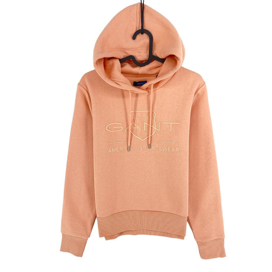 GANT Pinkish Orange Tonal Archive Shield Hoodie Sweater Jumper Size XS