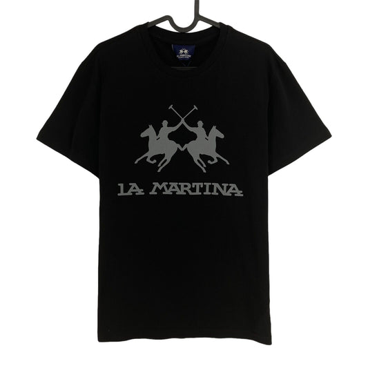 LA MARTINA Buenos Aires Black Jersey Crew Neck T Shirt Size S M