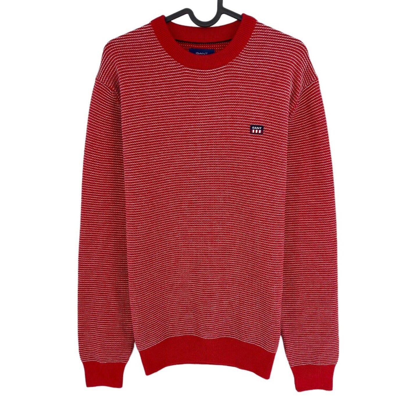 GANT Red Light Texture Crew Neck Sweater Jumper Size S