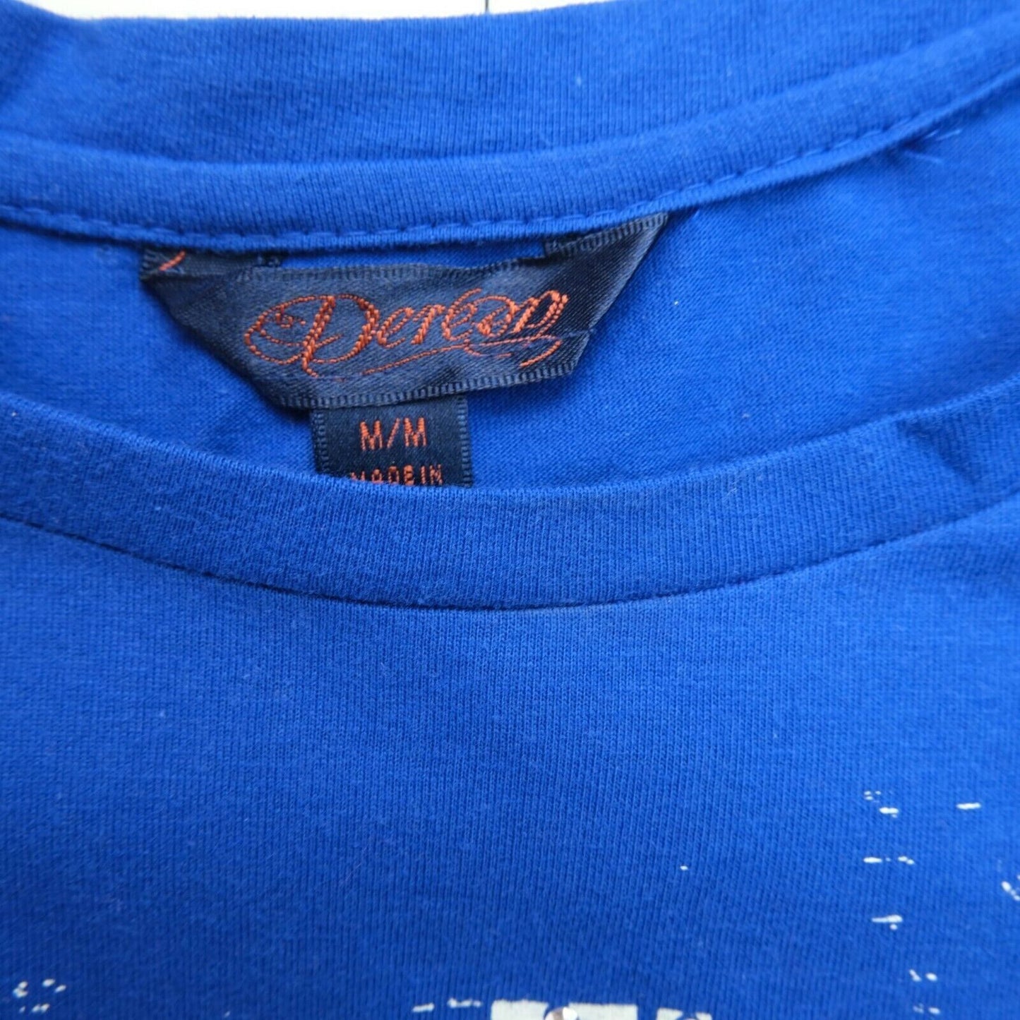 DEREON Blue Crew Neck Top T Shirt Size M