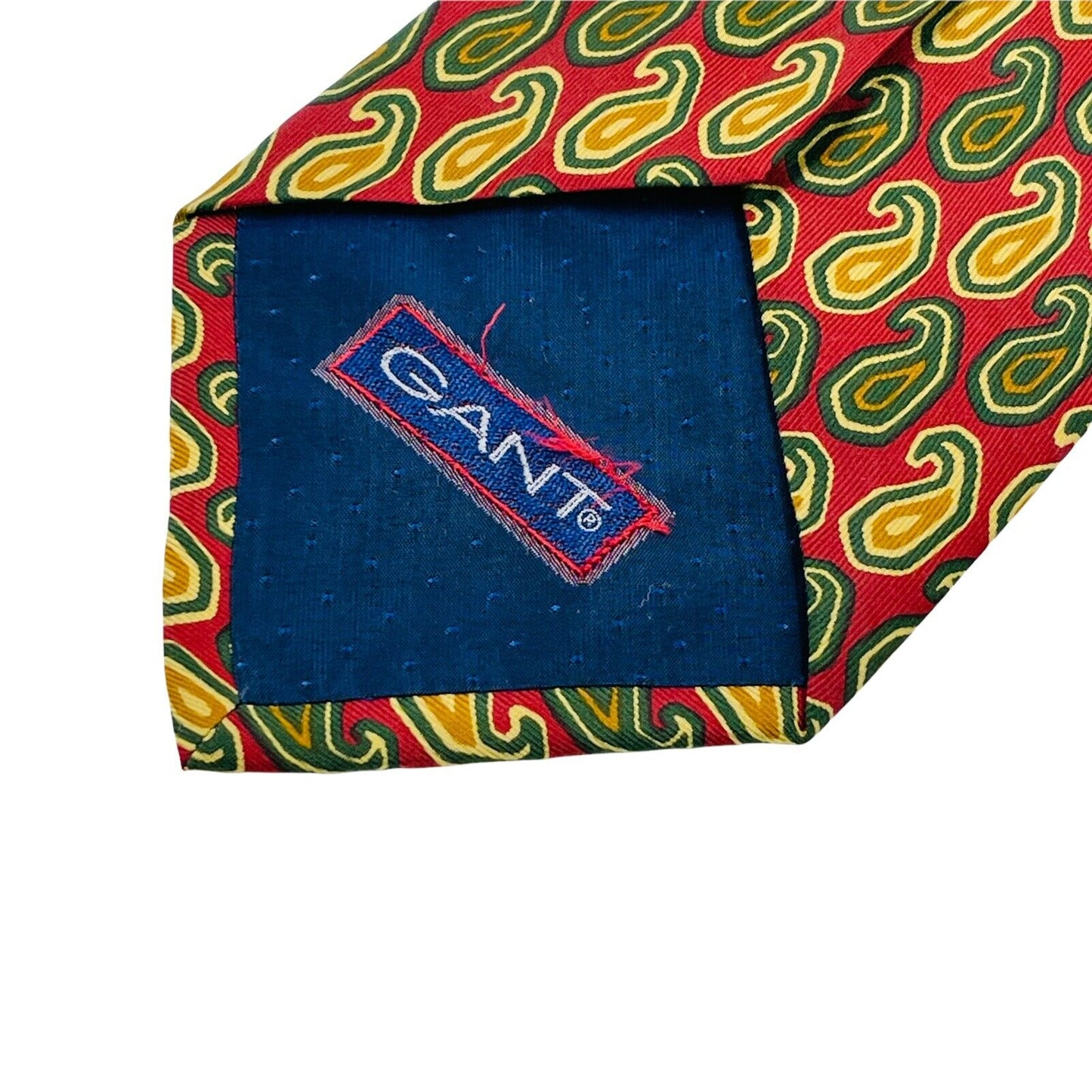 GANT Vintage Red Green Ornamented 100% Silk Hand Made Tie