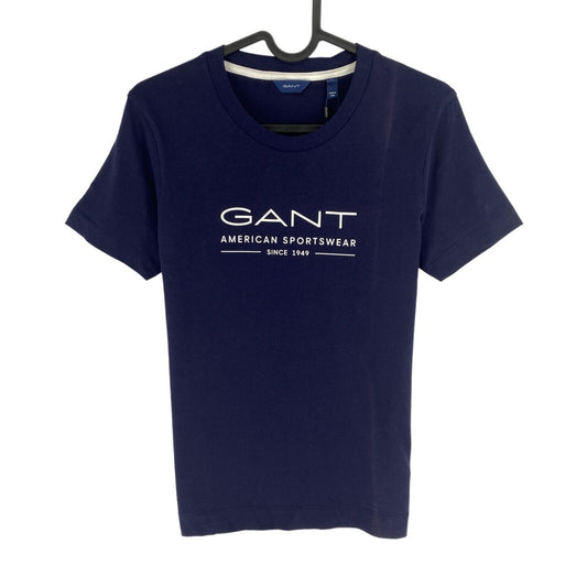 GANT Women Navy Blue MD Summer Crew Neck Short Sleeves T Shirt Size XS