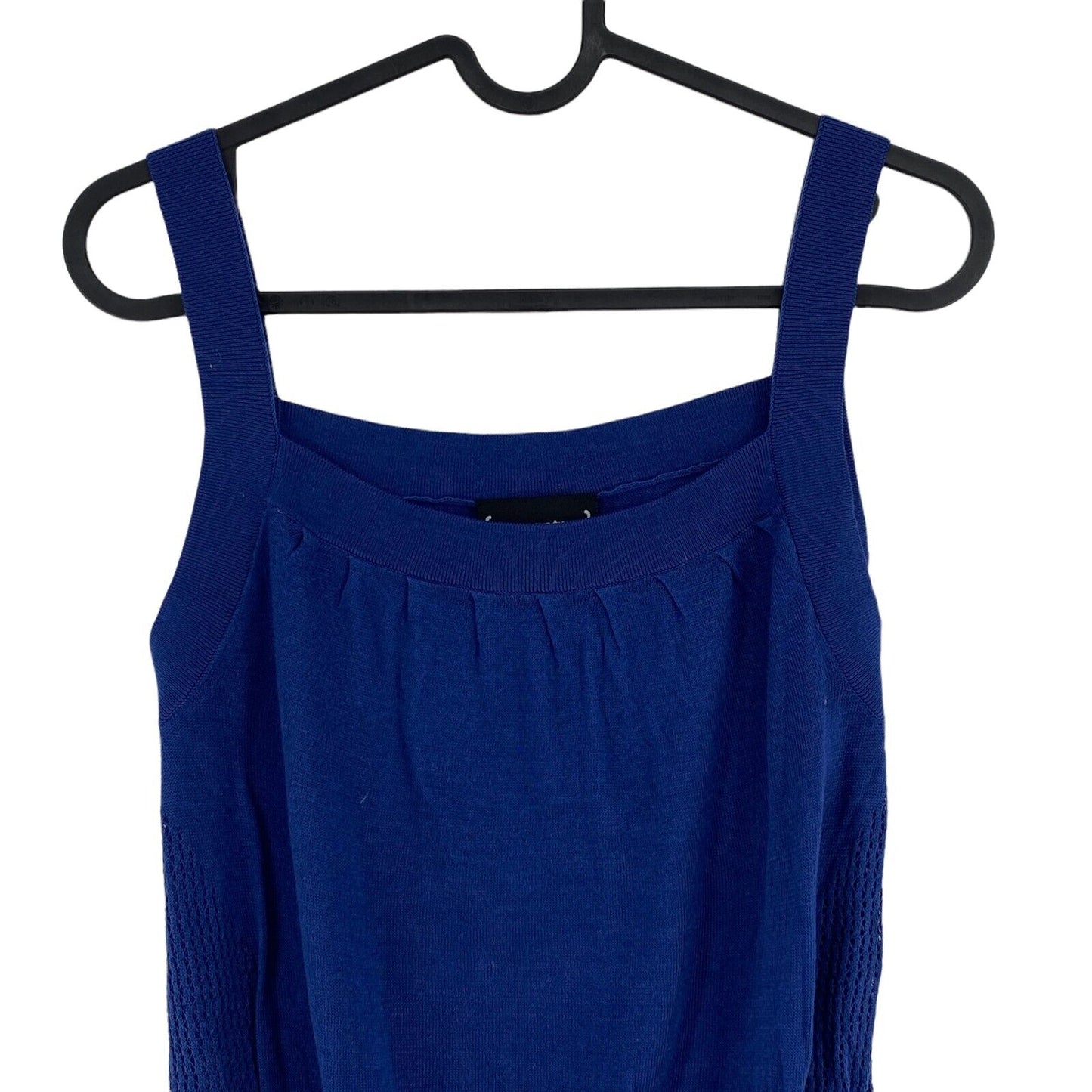 St. Martins – Ärmelloses Tanktop aus Strick mit quadratischem Ausschnitt, 100 % Baumwolle, Marineblau, Größe L