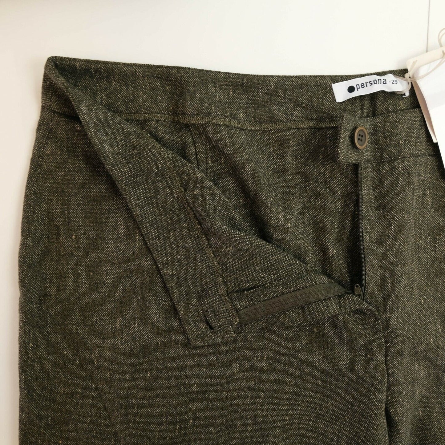 PERSONA Green Capri Pants Trousers Size EUR 44 46 52 UK 14 16 22 US 12 14 20