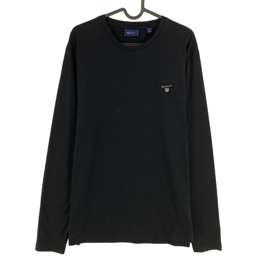 GANT Black Original Crew Neck Long Sleeves T Shirt Size L