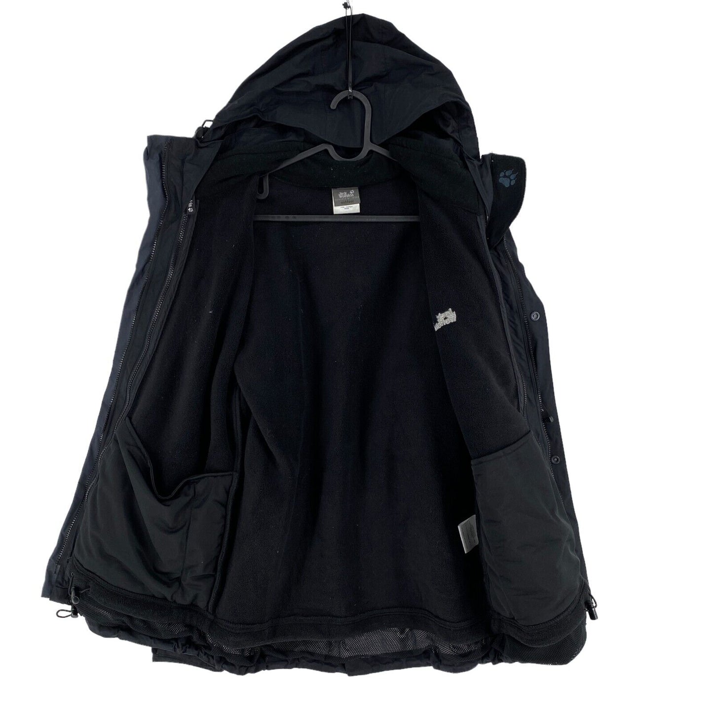 Jack Wolfskin Texapore 2-en-1 Veste à capuche noire Manteau Taille S