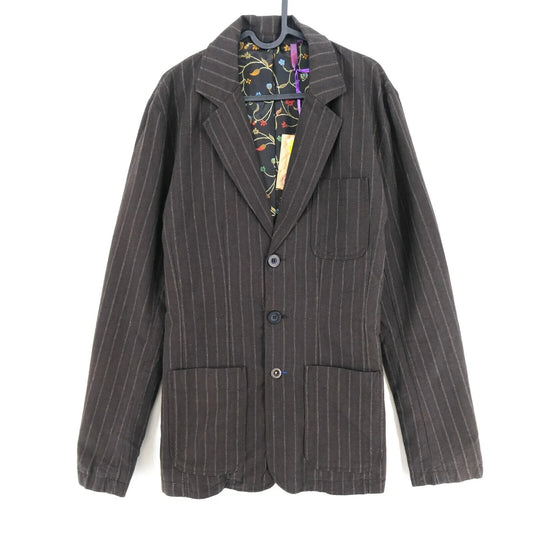 RRP €173 SINGLY Mens Brown Striped Jacket Size S