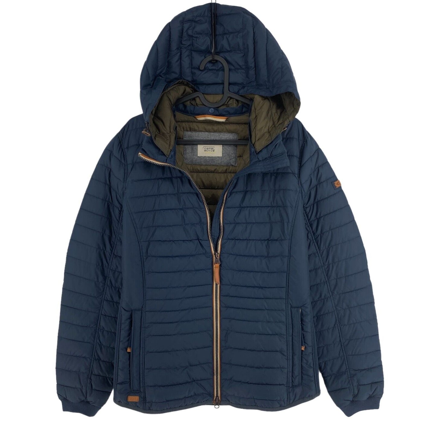 CAMEL ACTIVE Navy Blue Quilted Padded Hooded Coat Jacket Size EU 42 UK 14 US 12