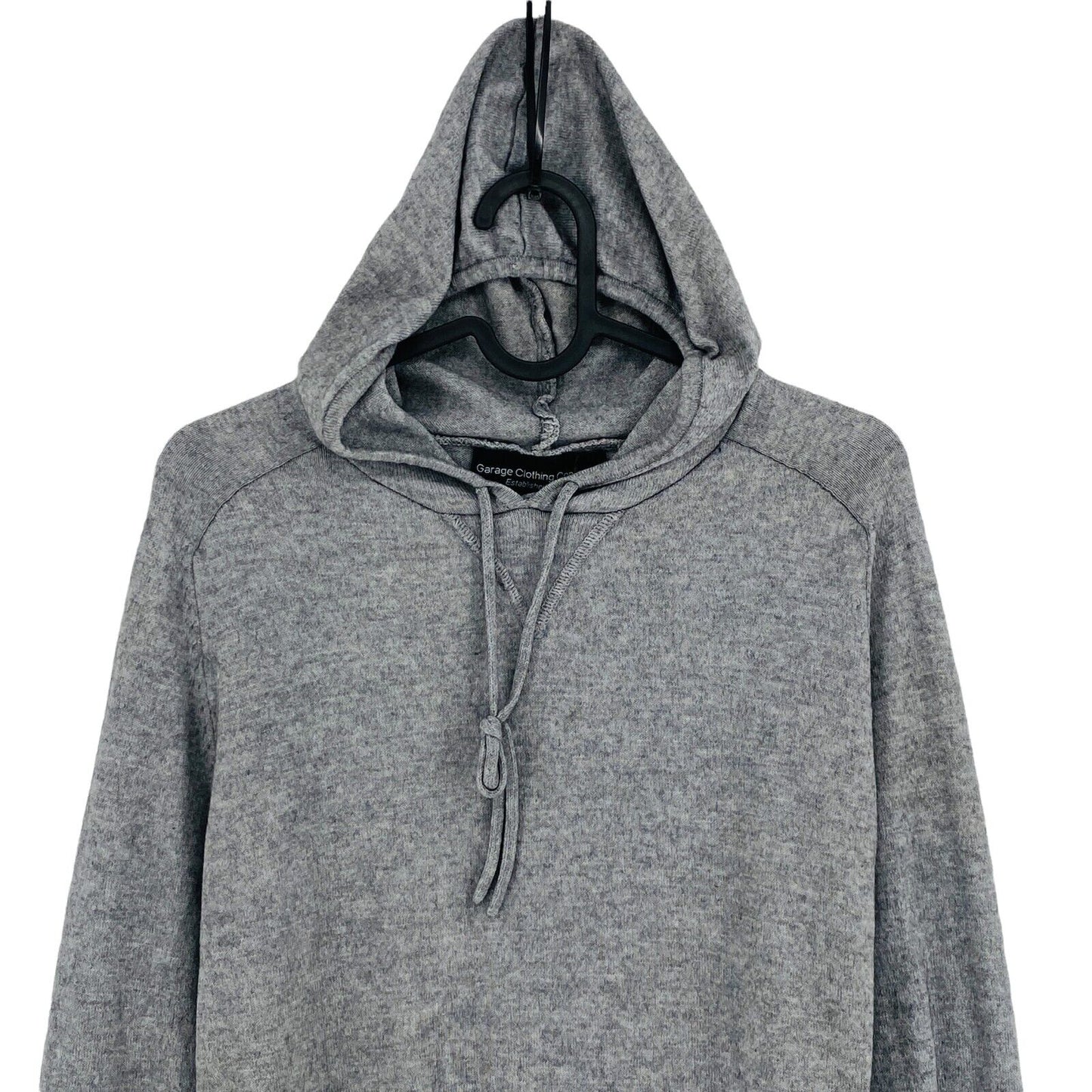 Garage Clothing Company Grey Cotton Blend Hooded Jumper Pullover Size M