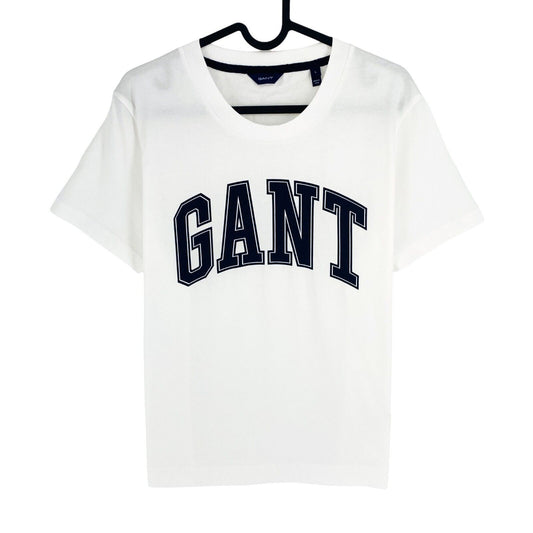 GANT Women White Logo Crew Neck T Shirt Size L