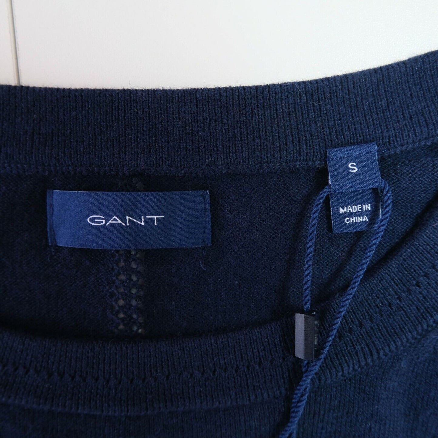 GANT Navy Blue Crew Neck Cotton Cashmere Blend Sweater Jumper Size S