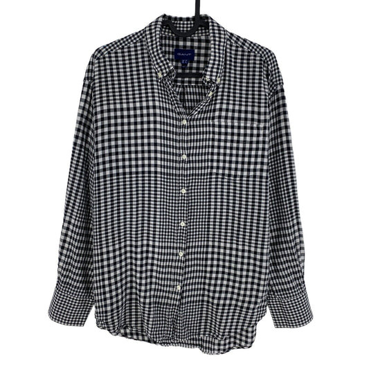 GANT Black Plaid 100% Cotton Shirt Size EU 36 UK 8 US 6