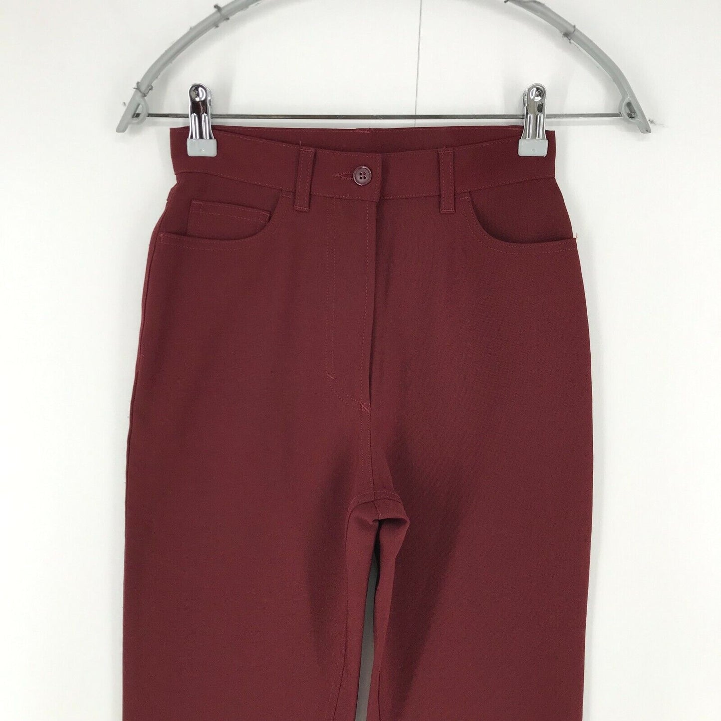 UNITED COLORS OF BENETTON Women Bordeaux Red Slim Fit Trousers Size EUR 38 W24