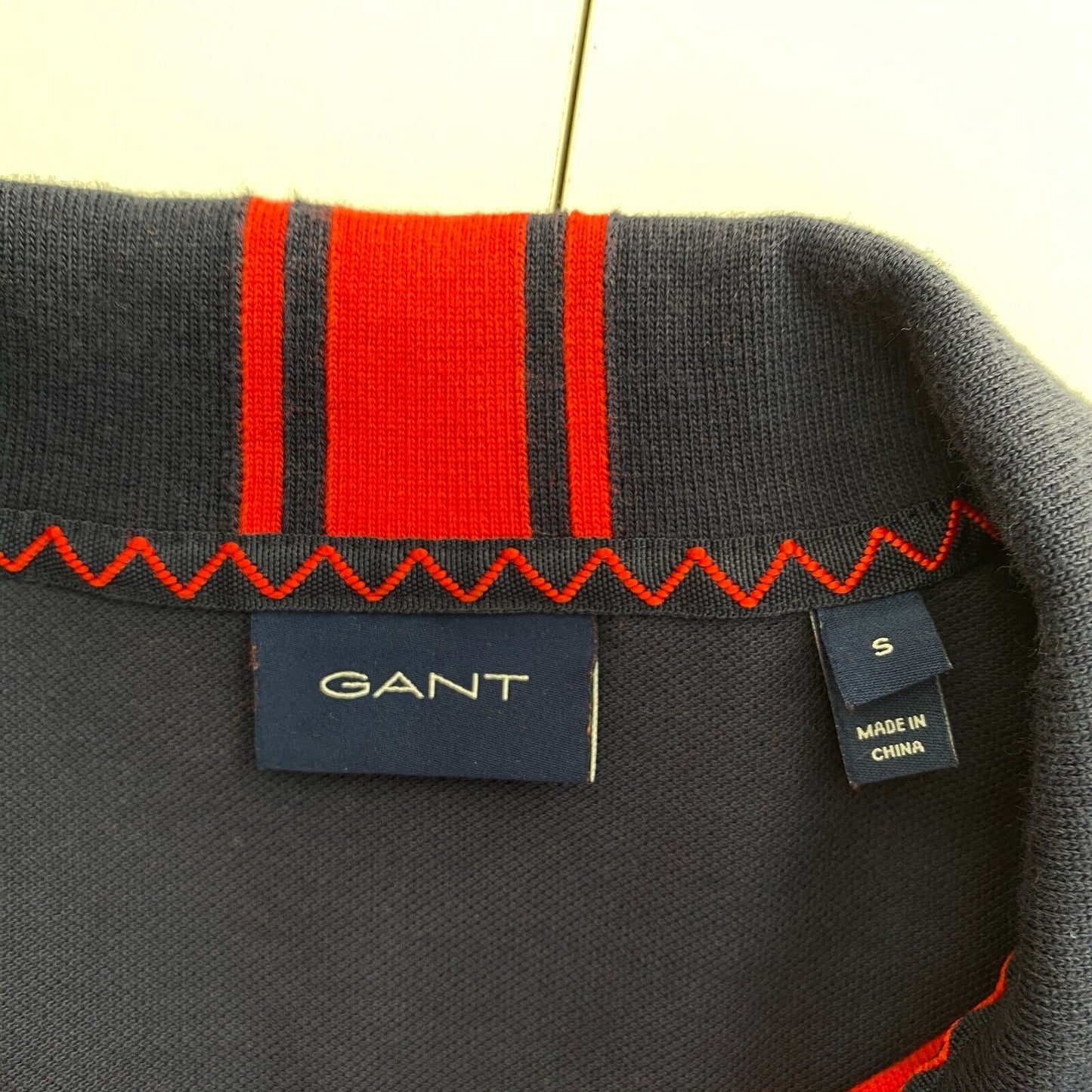 GANT Men Red Nautical Pique Rugger Short Sleeves Polo Shirt Size S