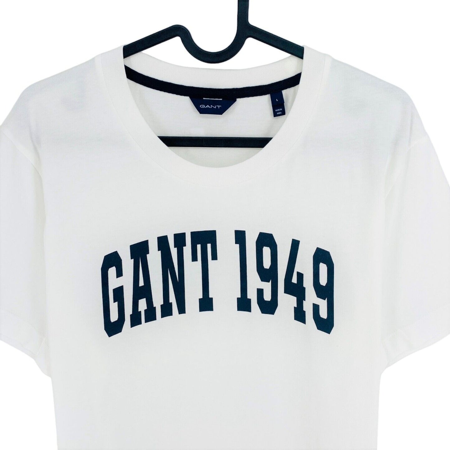 GANT T-shirt à col rond avec logo blanc Taille L