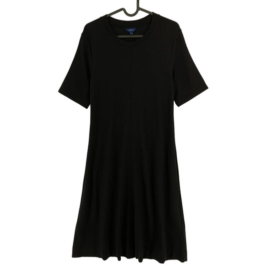 GANT Robe trapèze noire à col rond en jersey Taille S