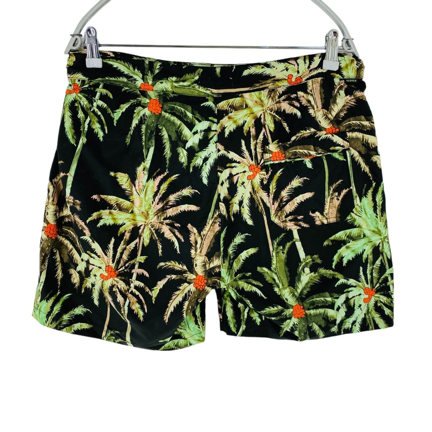 Scotch & Soda Beachwear Mens Black Palms Regular Fit Swimming Shorts Size M