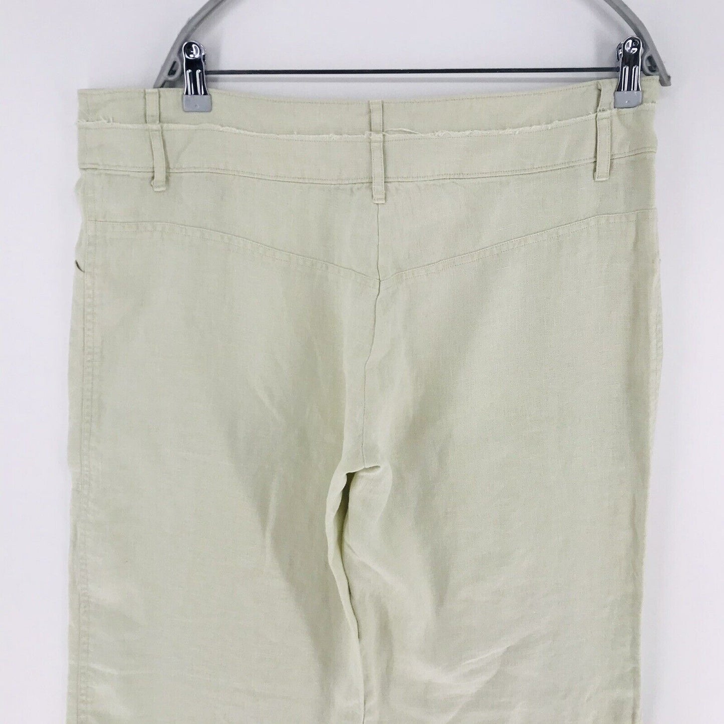 RRP €155 GANT Women Green Wide Leg Fit Linen Pants Trousers EUR 44 US 14 UK 18