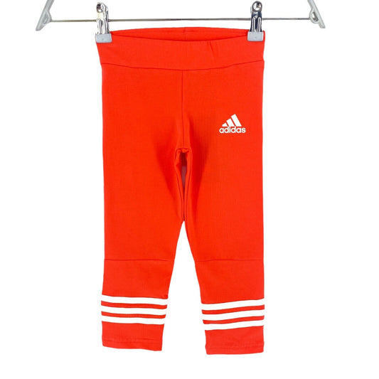 Adidas Girls Orange Comfort Tight Leggings Size 5 - 6 Years