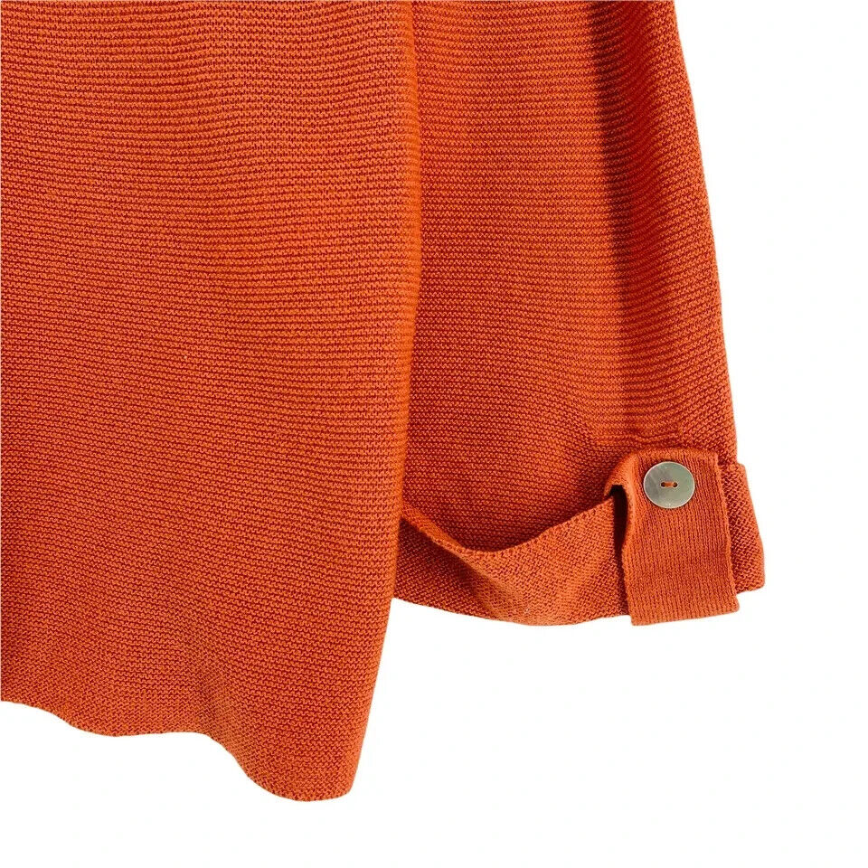 La Martina Women Orange Cotton Cashmere Blend Loose Fit Jumper Sweater Size S