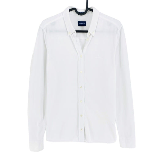 GANT White Tech Prep Pique Shirt Size EU 38 UK 10 US 8