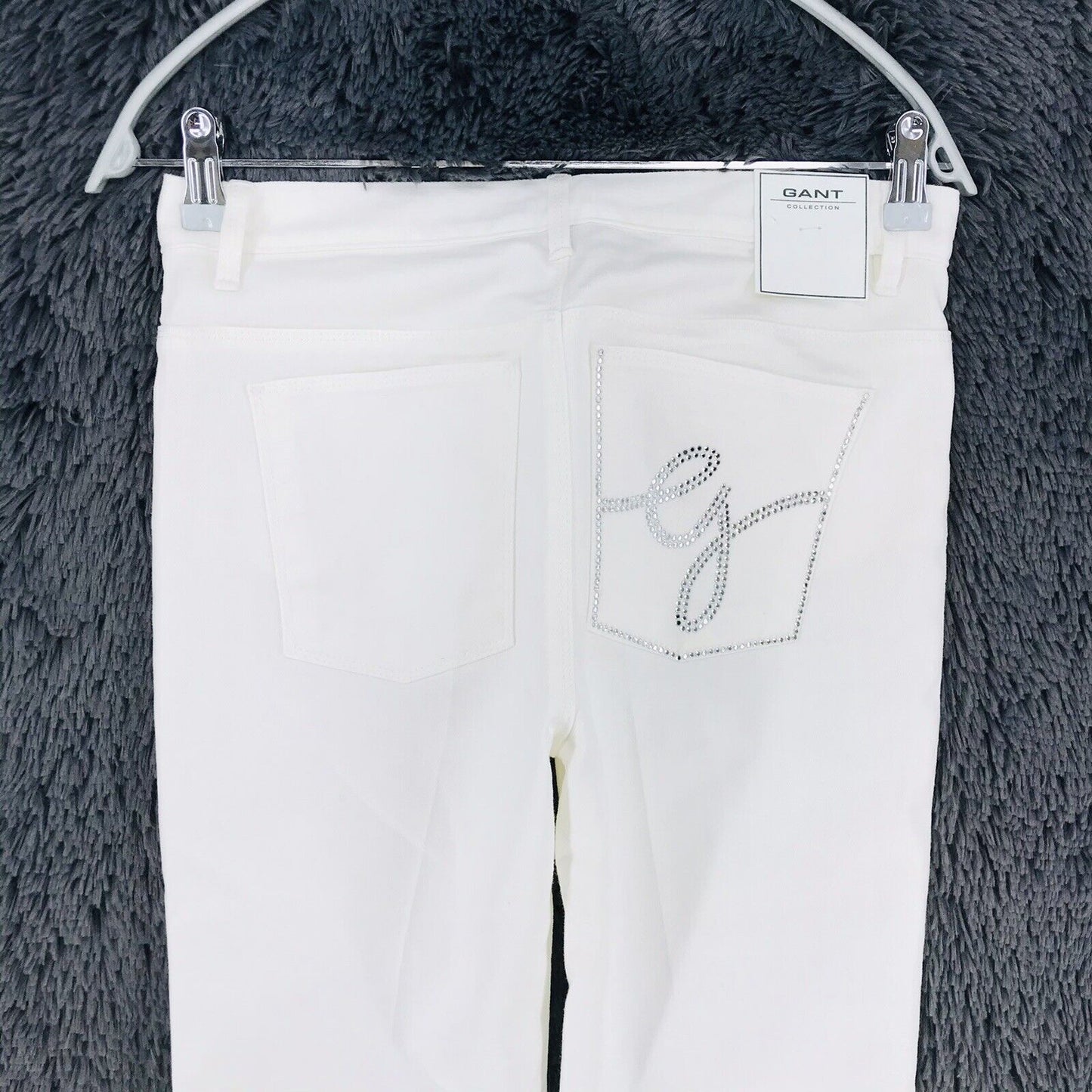 GANT DAWN femmes blanc Stretch taille normale coupe régulière jambe étroite jean W29 L34