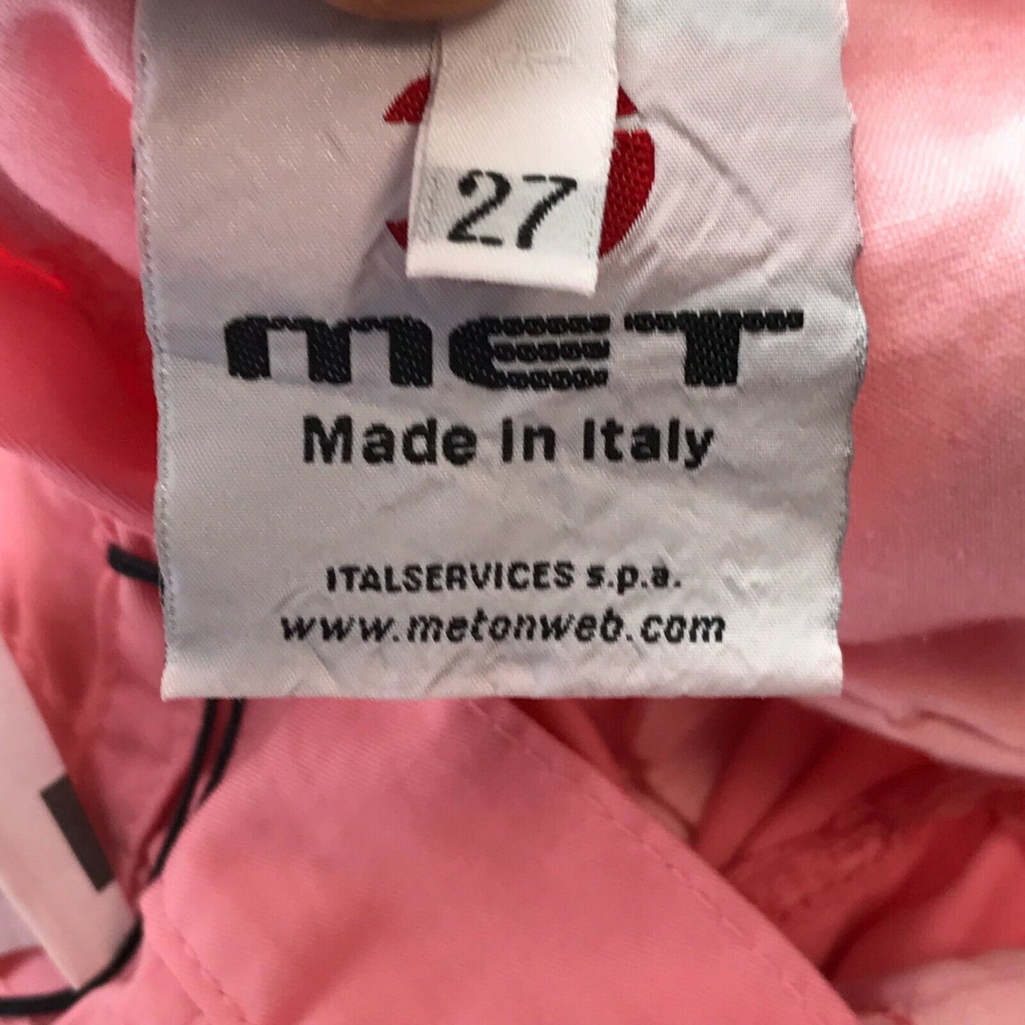 MET Damen Hose mit schmaler Passform und Knöchelreißverschluss, Rosa, Größe W27, Made in Italy