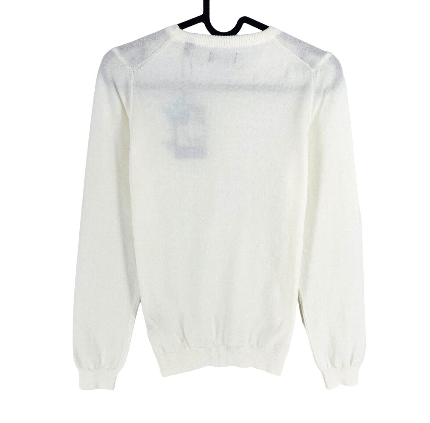 GANT Women White Cotton Crew Neck Jumper Sweater Size XS