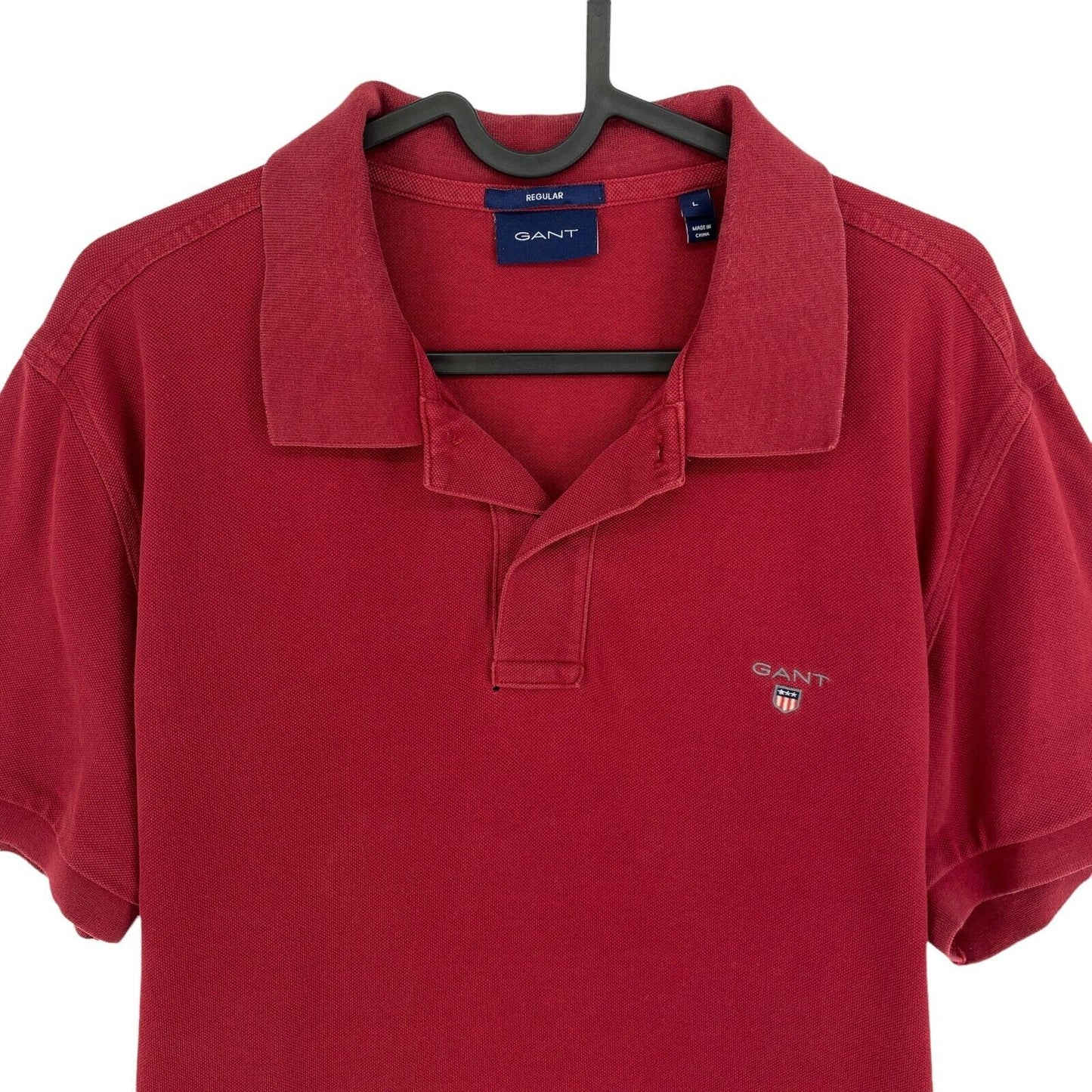 GANT Red Original Regular Pique Rugger Polo Shirt Size L