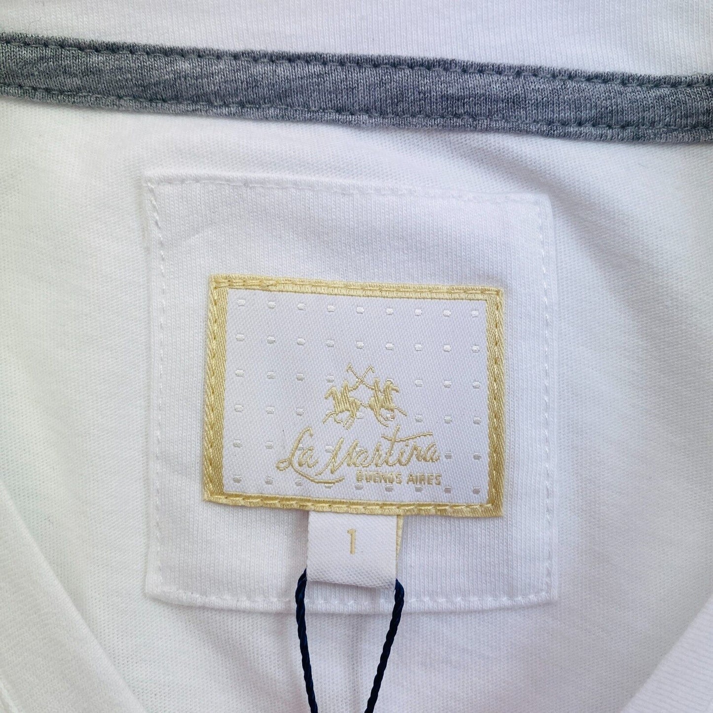 LA MARTINA White Crew Neck SS T Shirt Top Size  1 /XS