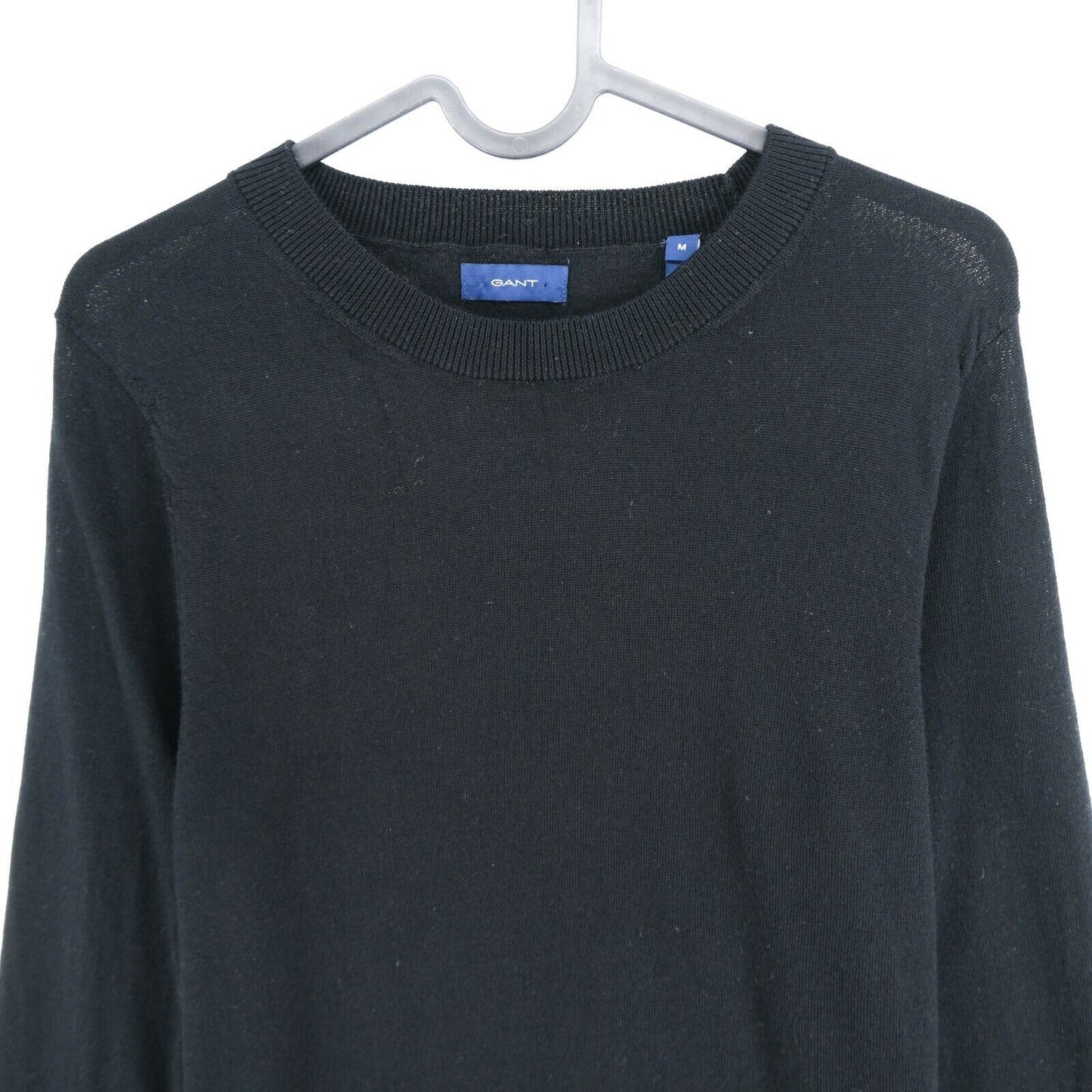 GANT Black Crew Neck 100% Wool Sweater Jumper Size M