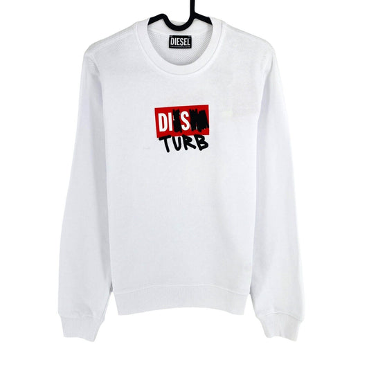 DIESEL Women White F-ANGS-B3 Crew Neck Sweater Jumper Size S