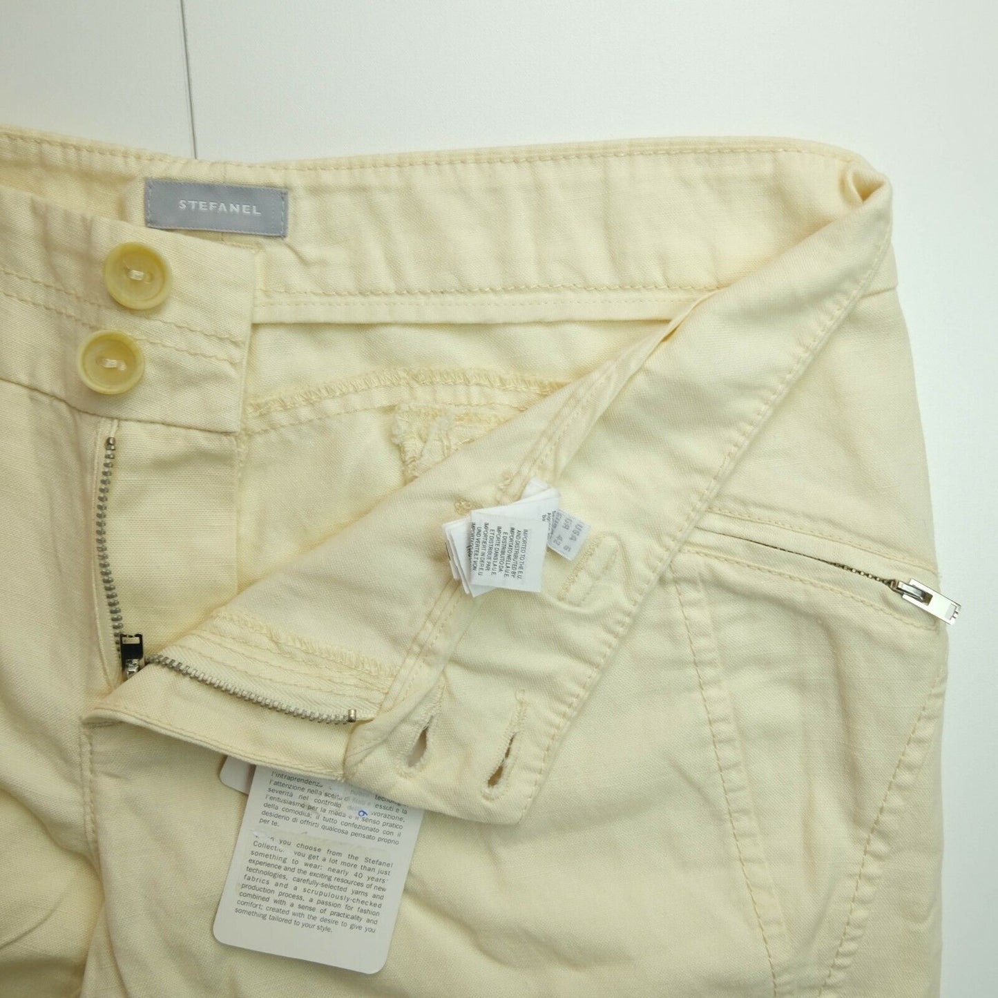 STEFANEL Pantalon Capri Beige Taille EU 34 38 40 UK 4 8 10 US 2 6 8