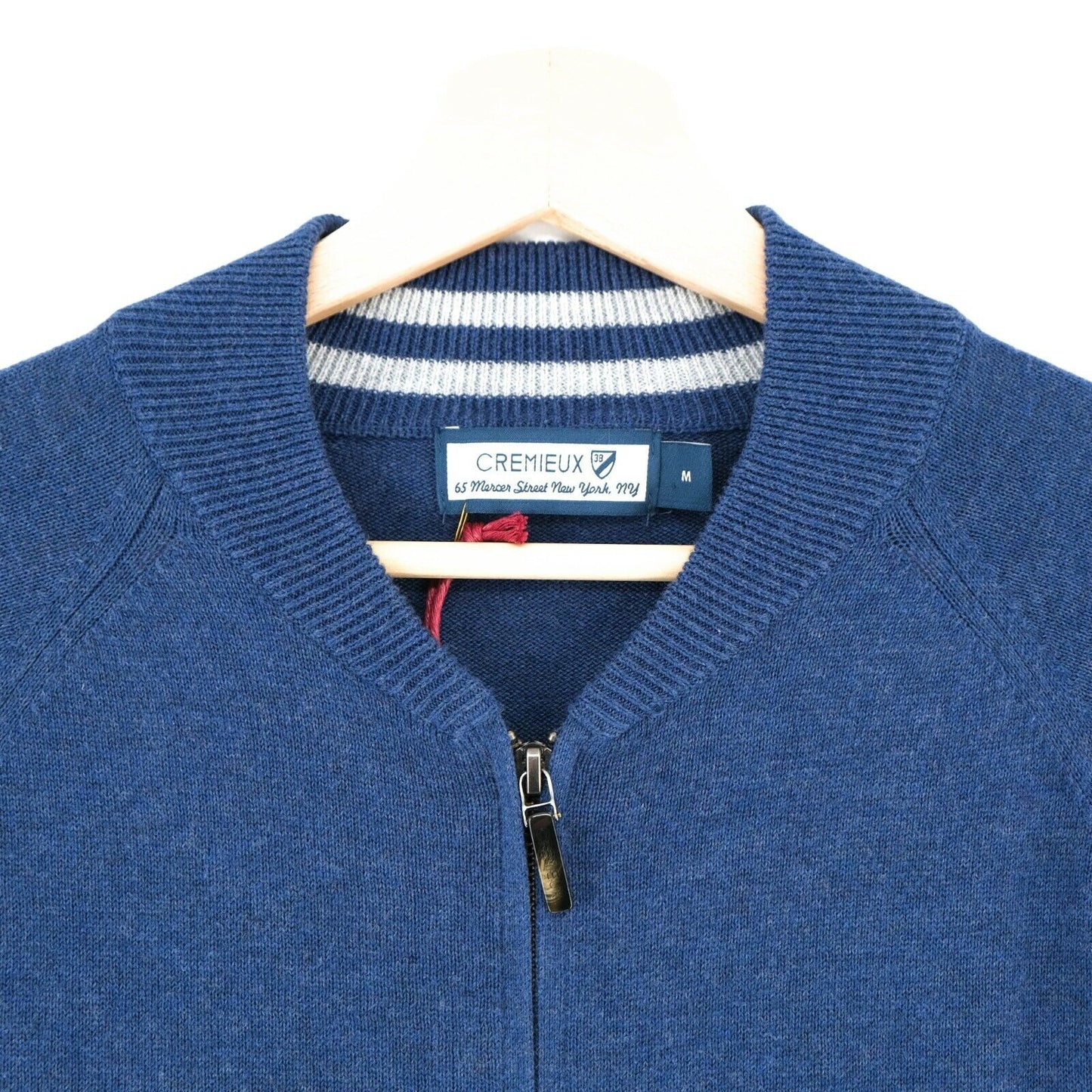 Cremieux Navy Blue Designer Full Zip Sweater Jumper Cardigan Size M